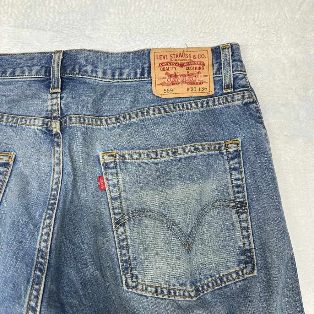 Levi's 569 Loose Straight Jeans Men's Blue‎ Denim High Rise Classic - 36X35.5